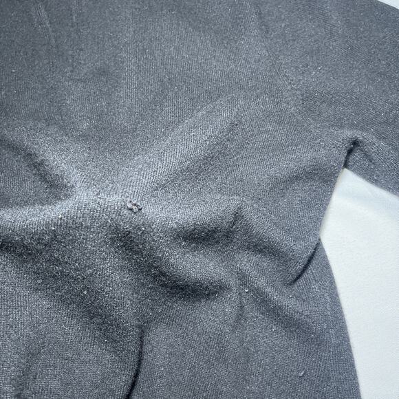 Marshall Fields Womens Cashmere Split Neck Sweater Size XL Black Ruffles *READ* - Picture 6 of 10